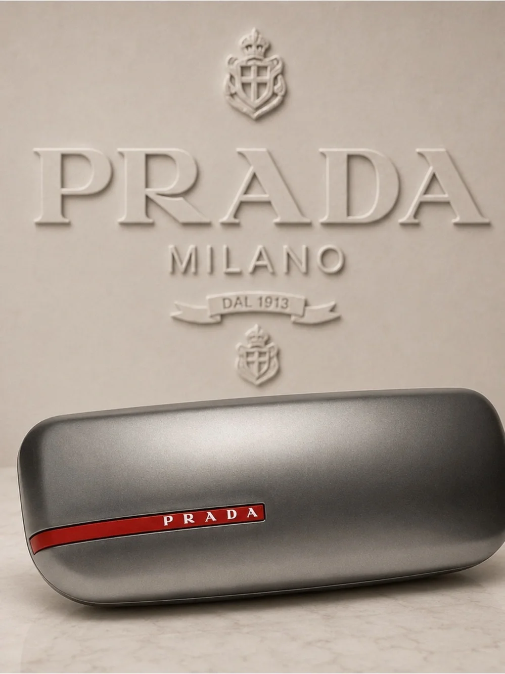 PRADA Sport Eyeglasses Case – Hard Shell Black & Red